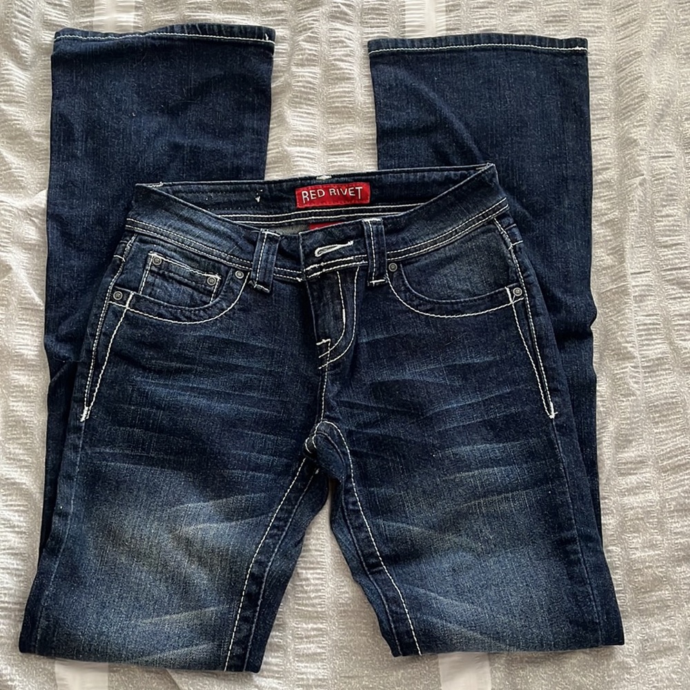 Red Rivet Jeans - Picture 4 of 4